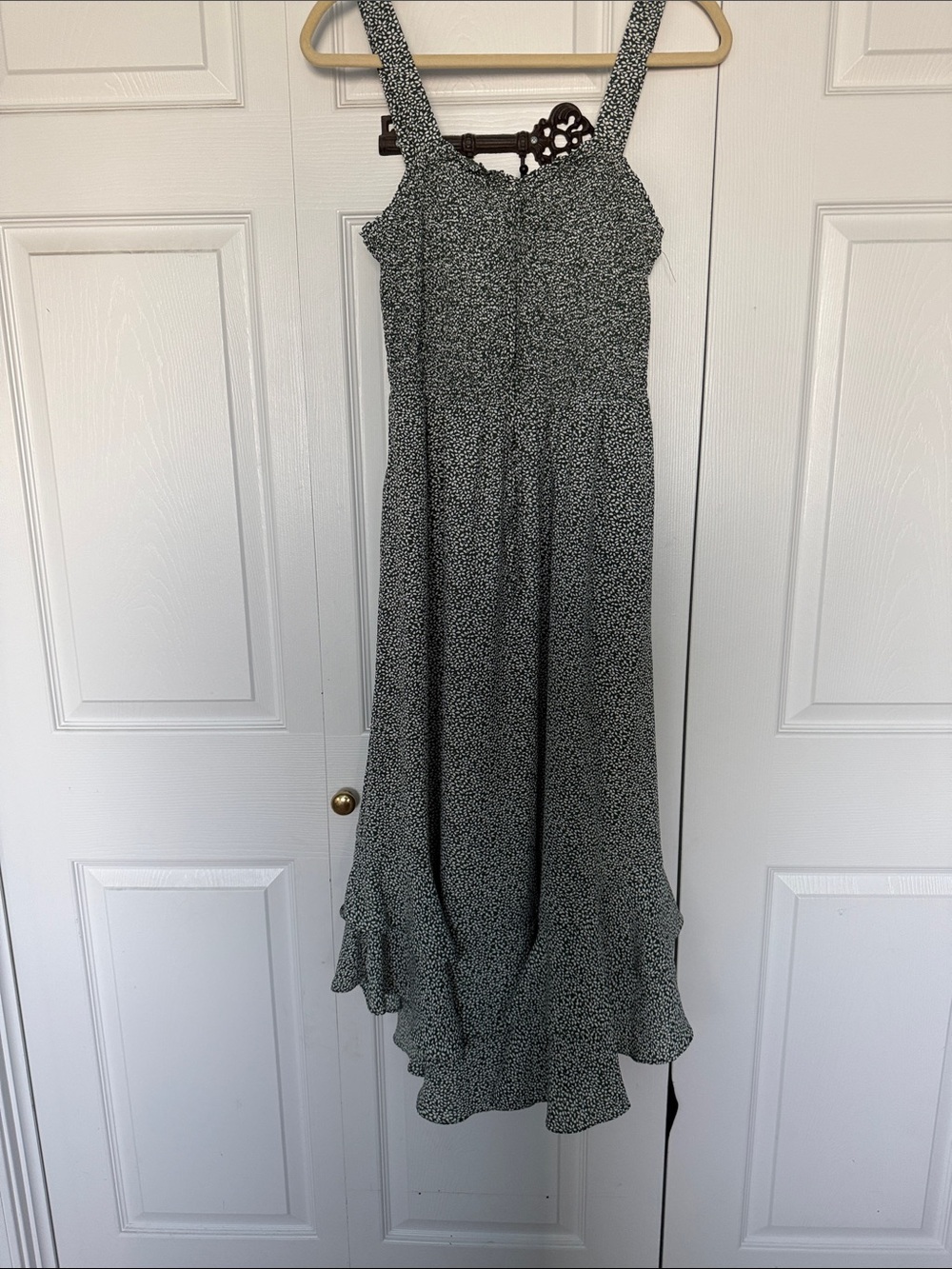 Grace Karin Green and White Speckled Maxi Dress